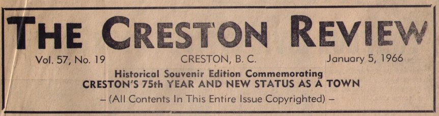 Town of Creston, Creston BC