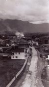 View of Creston BC, looking east, from the top of the grain elevators.